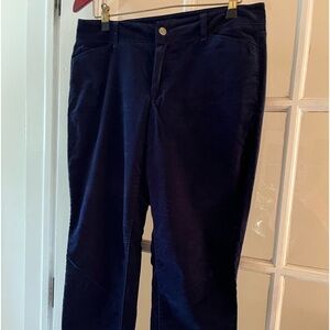 TALBOTS Ladies velour/velvet navy blues pants size 12p